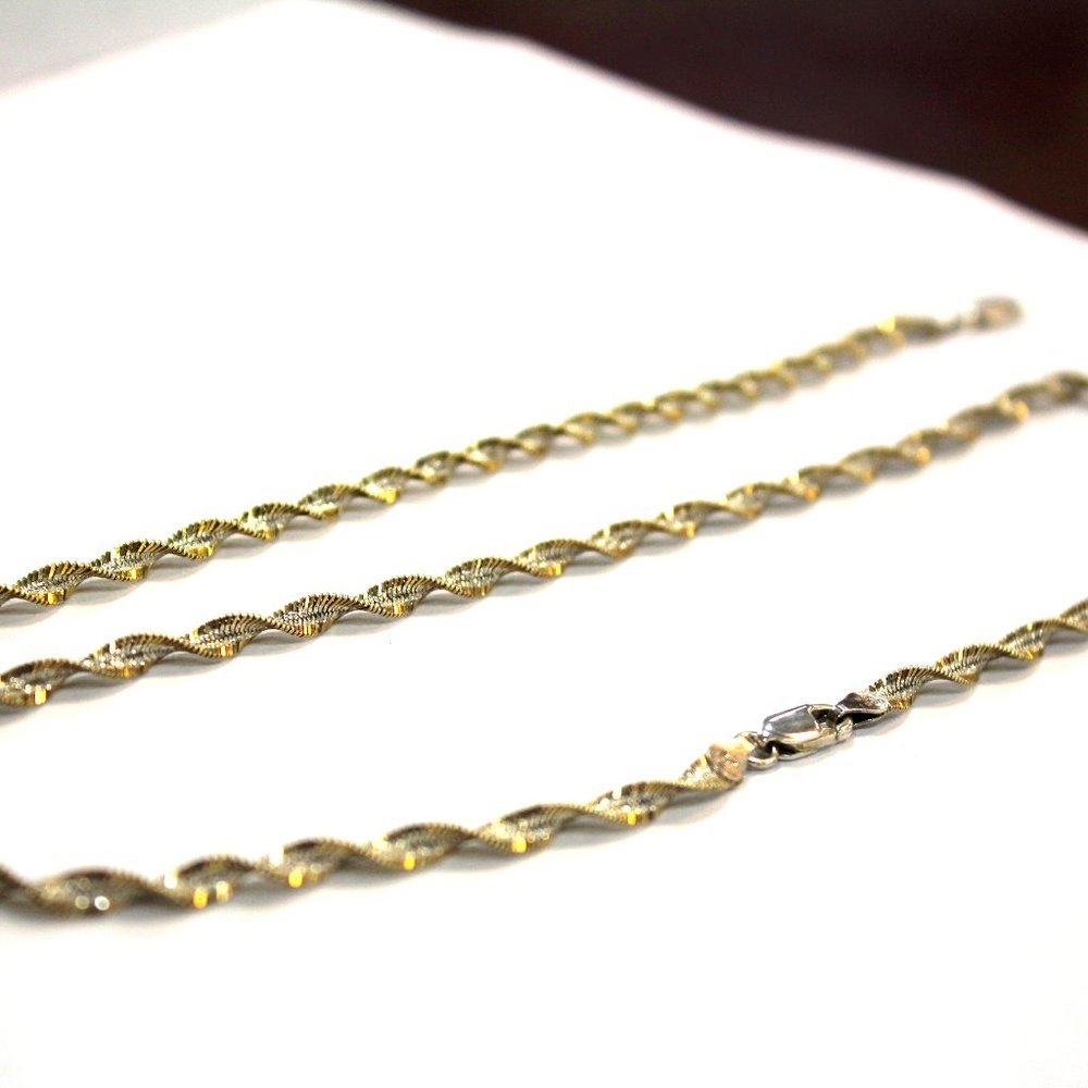 Sterling Silver Twisted Herringbone Necklace